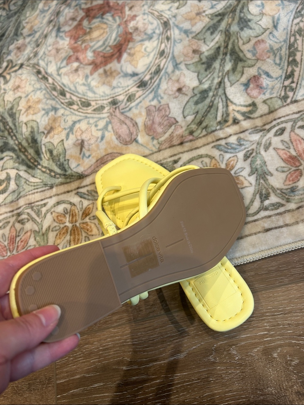 NEW Dolce Vita Yellow Strappy Square-Toe Women's Sandals - Picture 5 of 7